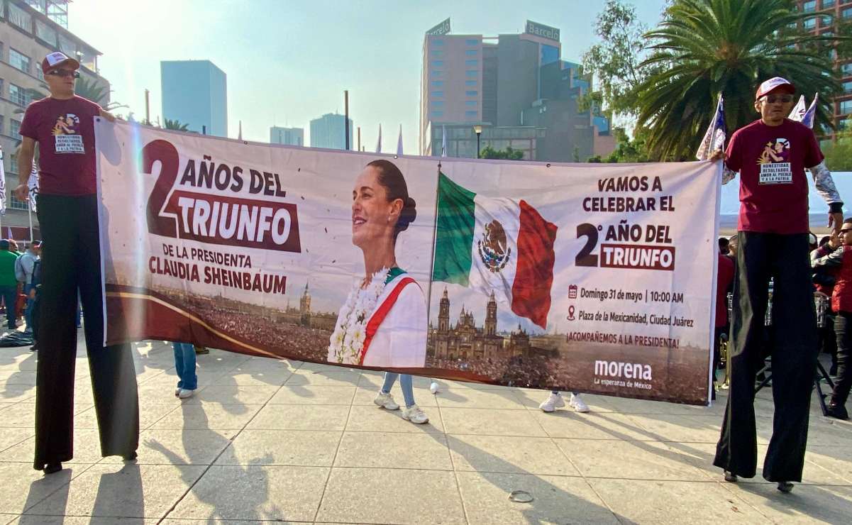 Simpatizantes de Sheinbaum respaldan a la mandataria; piden pruebas contundentes en los casos donde EU señala a morenistas de tener nexos con el crimen organizado
