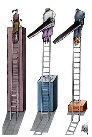 Encuestas, debates y escaleras