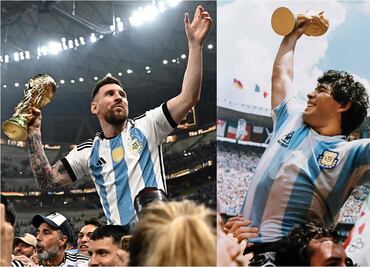Lionel Messi y la foto que emula a Diego Armando Maradona en México 1986