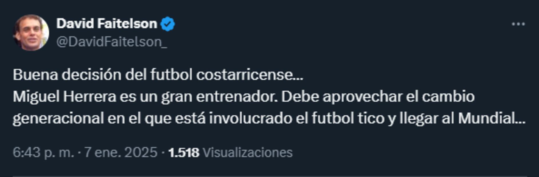 David Faitelson opinó de la llegada de Miguel Herrera a Costa Rica
