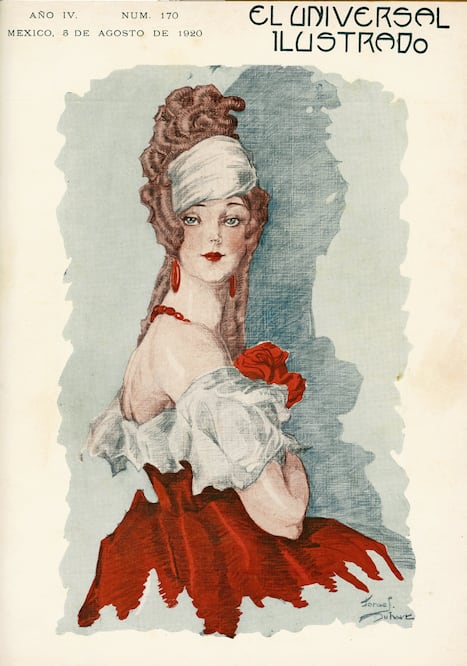 Portada de El Universal Ilustrado del 3 de agosto de 1920. La imagen es obra de Jorge Duhart (ARCHIVO EL UNIVERSAL)