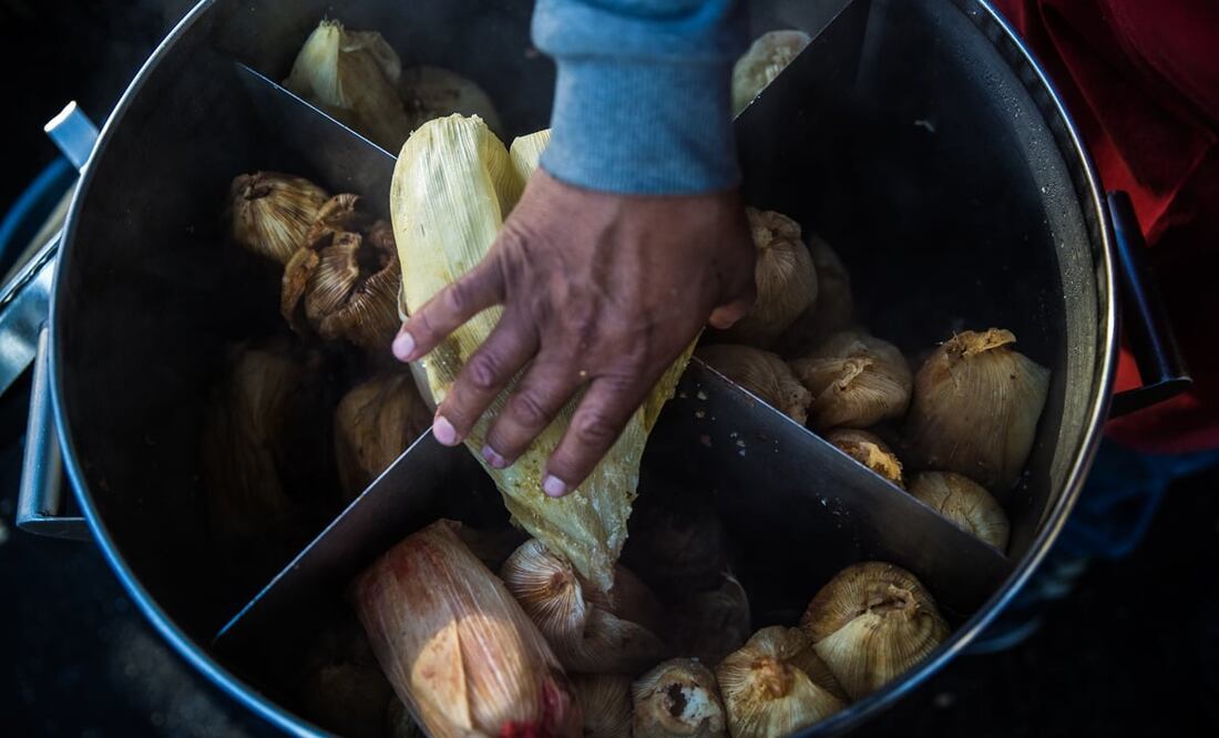 Tamales en la Ciudad de México. Foto: Germán Espinosa