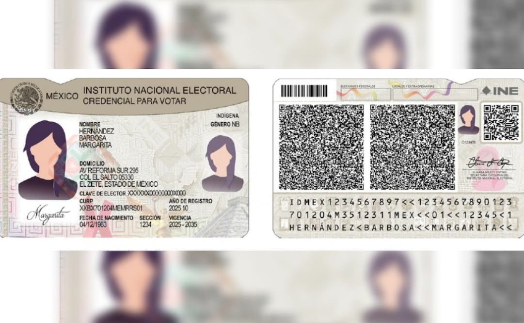 Nueva credencial para votar del INE. Foto: Especial