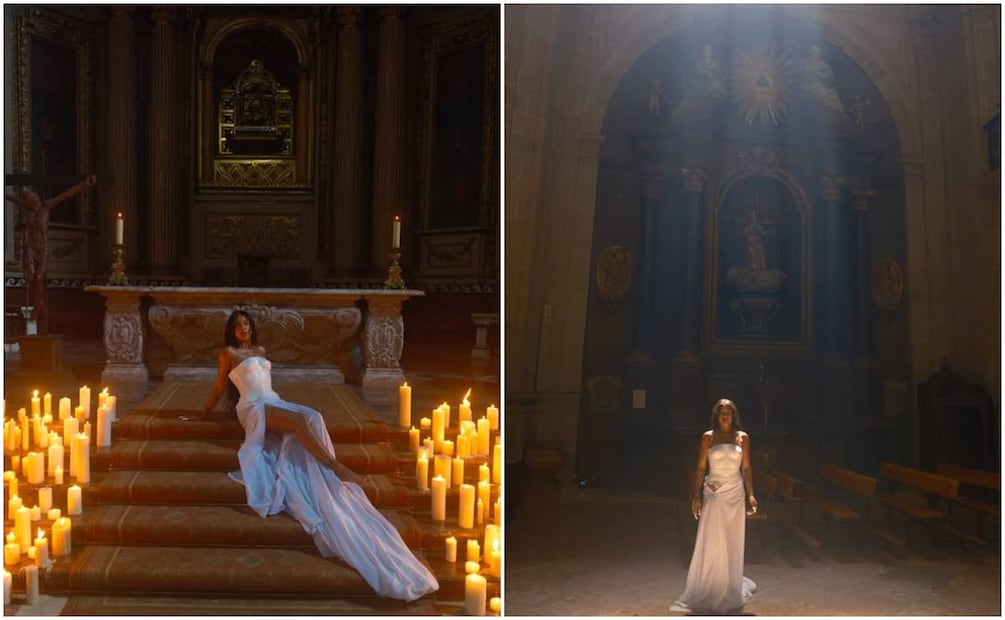 La rapera Tokischa en la basílica de Nuestra Señora del Coro.