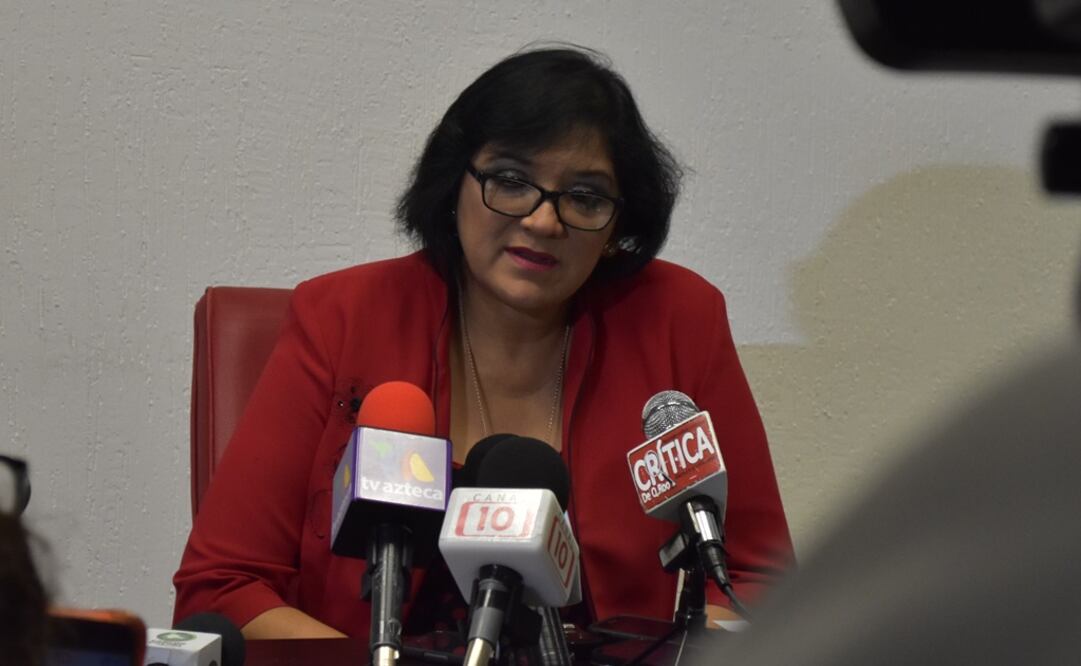 La vicefiscal Rosaura Villanueva en conferencia de prensa sobre la balacera. (Foto: Cortesía de Fiscalía)