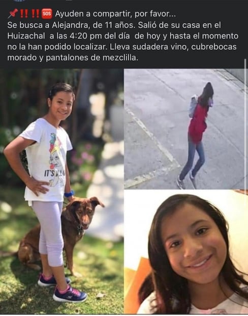 Emprenden búsqueda de Alejandra Anahí, extraviada en Naucalpan
