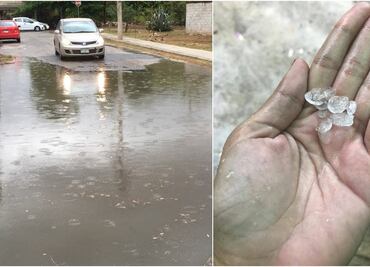 Reportan fuertes lluvias y caída de granizo en Mérida