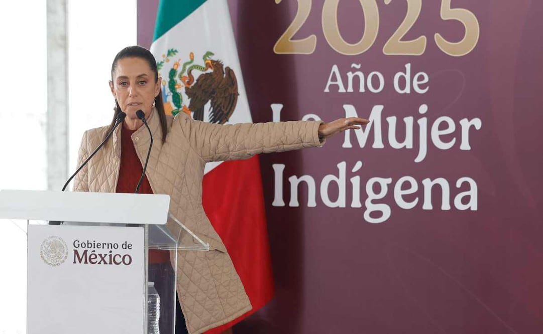 Claudia Sheinbaum, presidenta de México, encabezó el anuncio del proyecto de la línea 4 del Cablebús que recorrerá Tlalpan y Coyoacán. Foto: Diego Simón / EL UNIVERSAL.