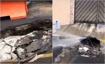 VIDEO: Tras lluvias, fuga de 5 días se convierte en socavón en la GAM, denuncian