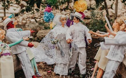 Realizan boda maya con muñecos en Yucatán