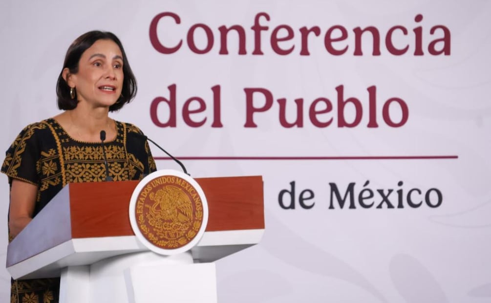 Luz Elena González Escobar, secretaria de Energía durante la conferencia de prensa de la presidenta Claudia Sheinbaum desde Palacio Nacional este 24 de junio. Foto: Karla Guerrero / EL UNIVERSAL