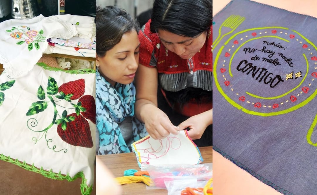 El bordado solía transmitirse de generación en generación entre madres e hijas, pero en la actualidad ya es más común que cualquier interesado aprenda las técnicas de puntada y decoración por videos en redes sociales. Fotos: EL UNIVERSAL/Cortesía María Aranguré/Poniendo el Tema sobre la Mesa.