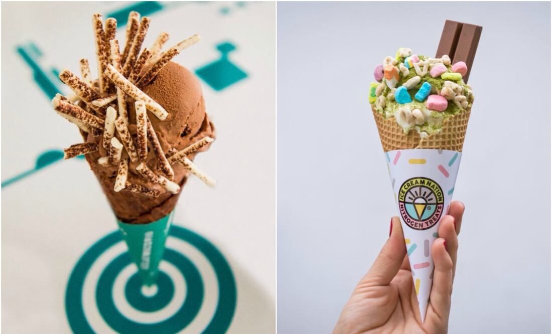 Foto: Fb: @Gelatoscopio/ @icecreamnationmx/ Helados increíbles