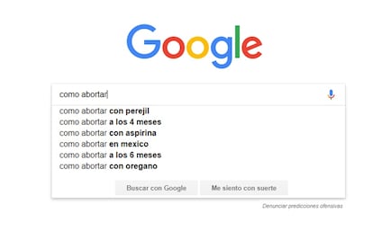 Lo que googlean las mujeres para abortar