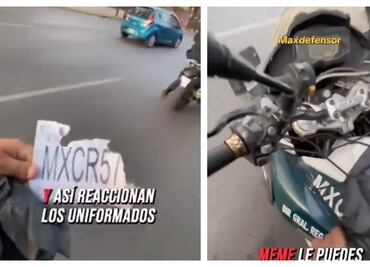 Suspenden a dos policías por ocultar placas en moto oficial; ciudadano los confrontó en video