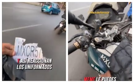 Suspenden a dos policías por ocultar placas en moto oficial; ciudadano los confrontó en video