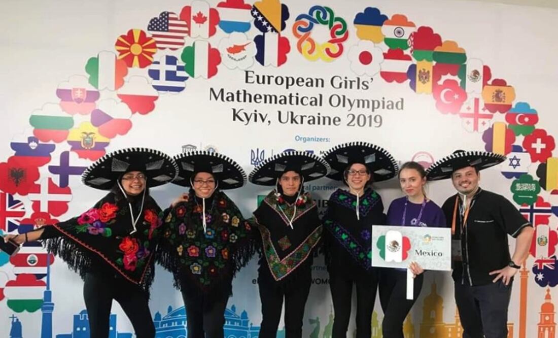The Mexican team at the European Girls Mathematical Olympiad 2019, in Kiev, Ukraine – Photo: Taken from the IPN's Twitter account