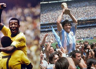 Pelé y Maradona, las dos estrellas del futbol que conquistaron la Copa del Mundo en México