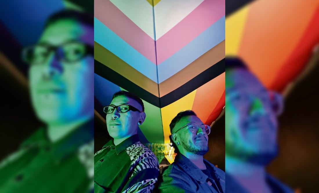 Queso Rayones y Enoch Palacios participan con sus obras en Praxis Transmasculina II, en el Centro Cultural Xavier Villaurrutia de la Glorieta de Insurgentes. Foto: Berenice Fregoso / EL UNIVERSAL