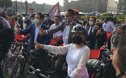 Diputados federales arman rodada ciclista para festejar aprobación de reforma de derecho a la movilidad