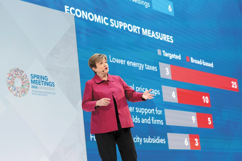 Kristalina Georgieva mostró su preocupación por el riesgo de que la inseguridad energética frene el
crecimiento de la inteligencia artificial. Foto: AP