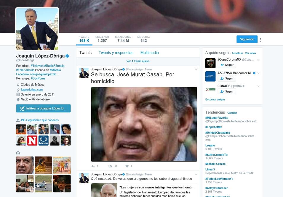 Captura de pantalla del mensaje