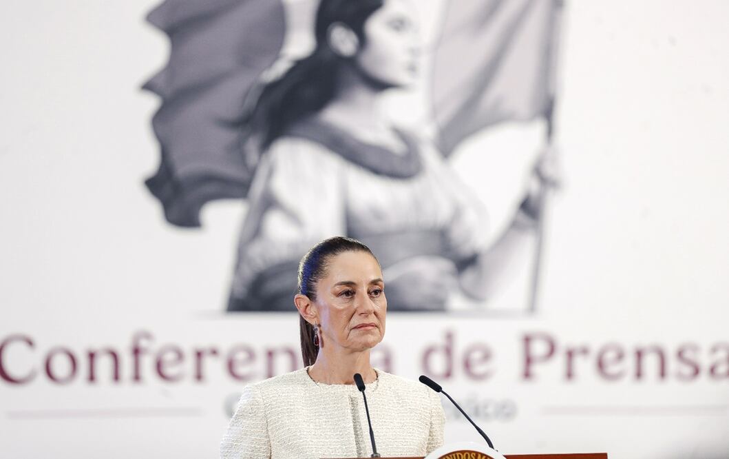 Claudia Sheinbaum en La mañanera del Pueblo. Foto: EFE