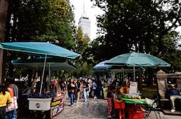 Alameda Central mantiene comercio ambulante pese a sellos y presencia de policías