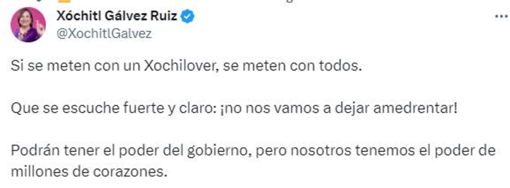 Mensaje de Xóchitl Gálvez sobre irrupción de la GN a evento en Guanajuato /Captura de pantalla