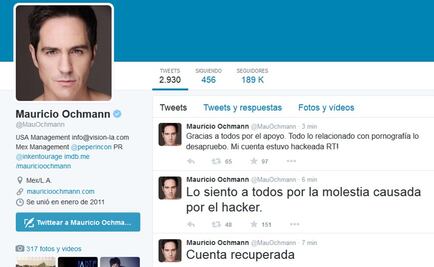 Mauricio Ochmann recupera su cuenta de Twitter