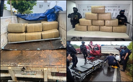 Sujeto se accidenta y le encuentran 83 kilos de marihuana en el sur de Veracruz