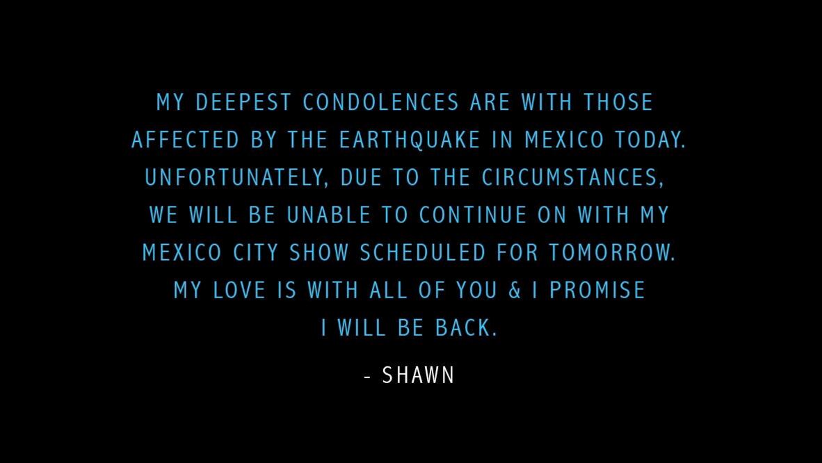 ​Cancelan concierto de Shawn Mendes en México