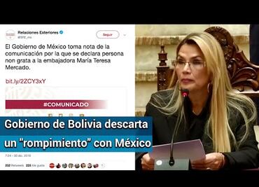 Presidenta interina de Bolivia expulsa a embajadora de México