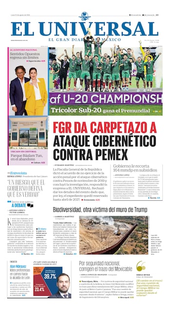Portada impresa del 10 de agosto de 2026