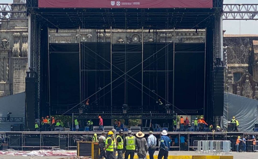 Escenario para el concierto de Interpol gratis en la CDMX. Foto: Alberto Acosta. EL UNIVERSAL