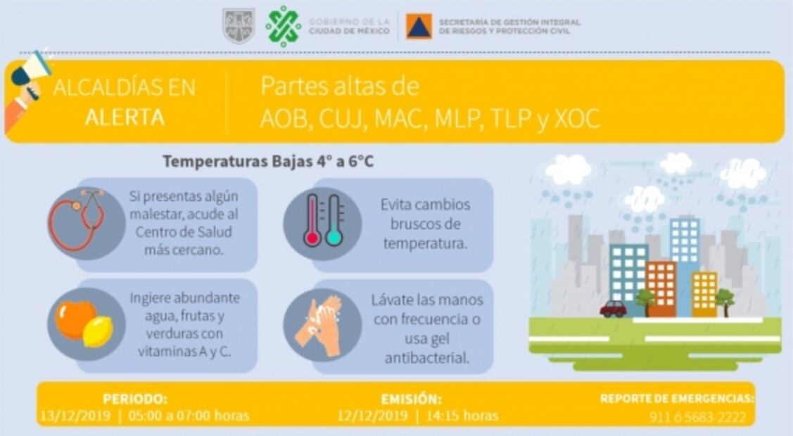 Alertan por frío para la mañana de este viernes en la CDMX 