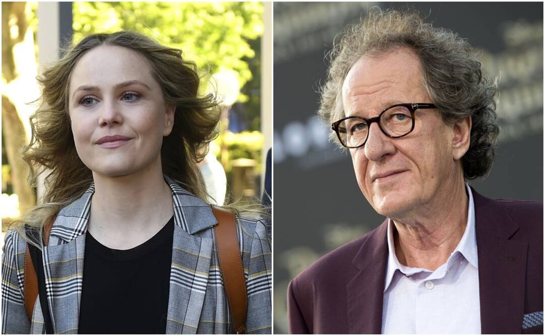Eryn Jean Norvill y  Geoffrey Rush. Foto: Archivo 