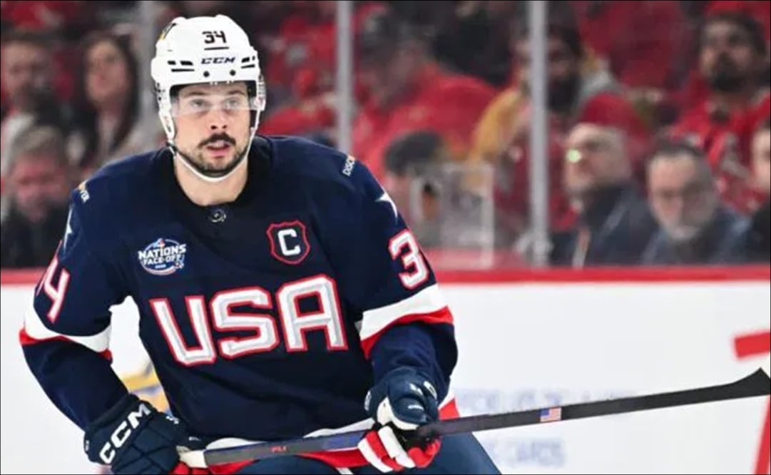 Auston Matthews Martínez con la Selección de Estados Unidos / Foto: Especiales