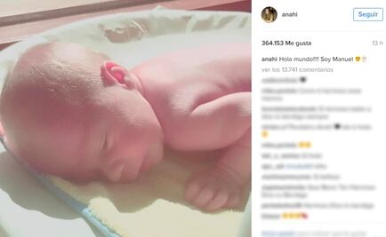 Anahí muestra el rostro de su bebé