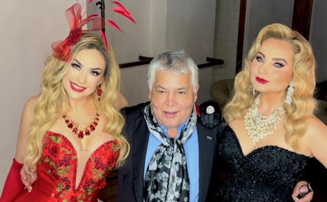 "Con dos de mis reinas hermosas que quiero mucho y admiro. Muy pronto en Perfume de Gardenias", escribió el diseñador al compartir esta foto.