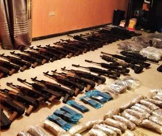 Aseguran arsenal en Escobedo, NL