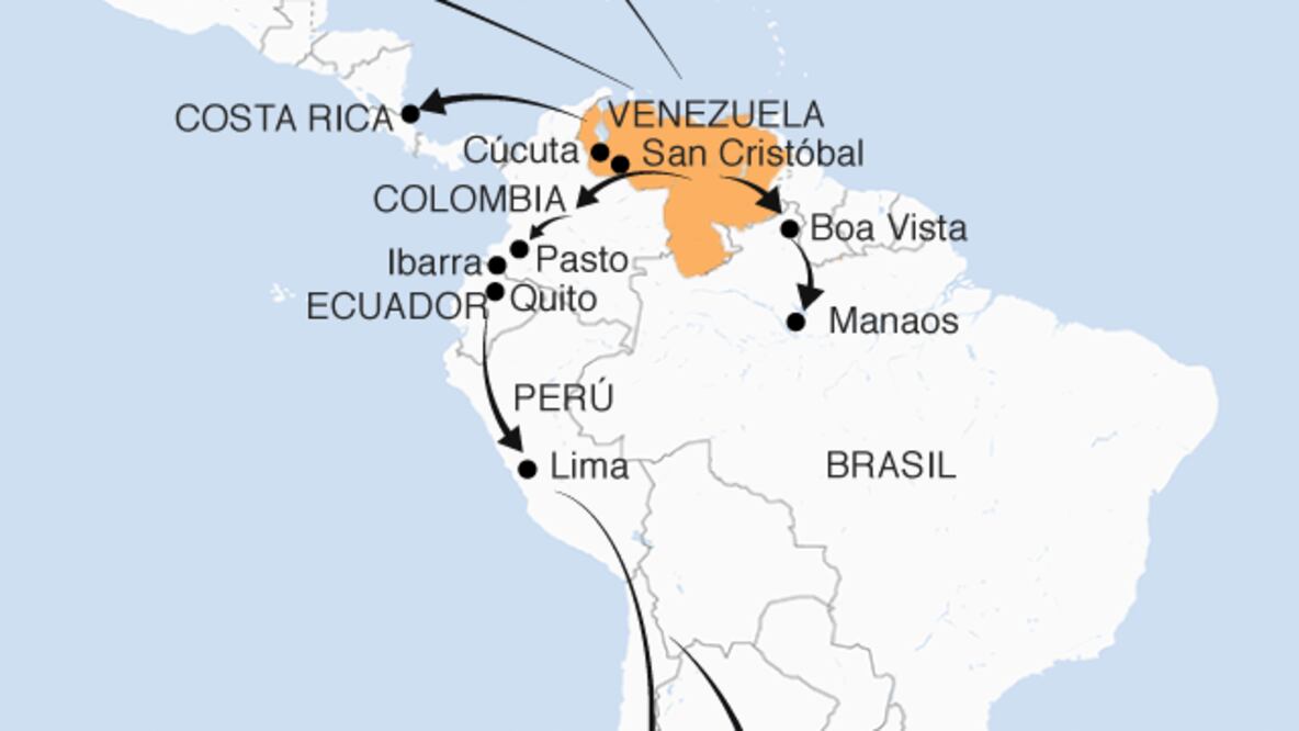 Venezuela: 3 gráficos del éxodo en los últimos años por culpa de la crisis