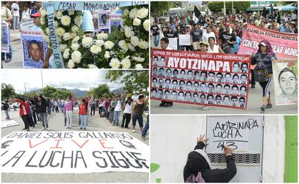 Padres de los 43 colocan ofrendas florales en Iguala