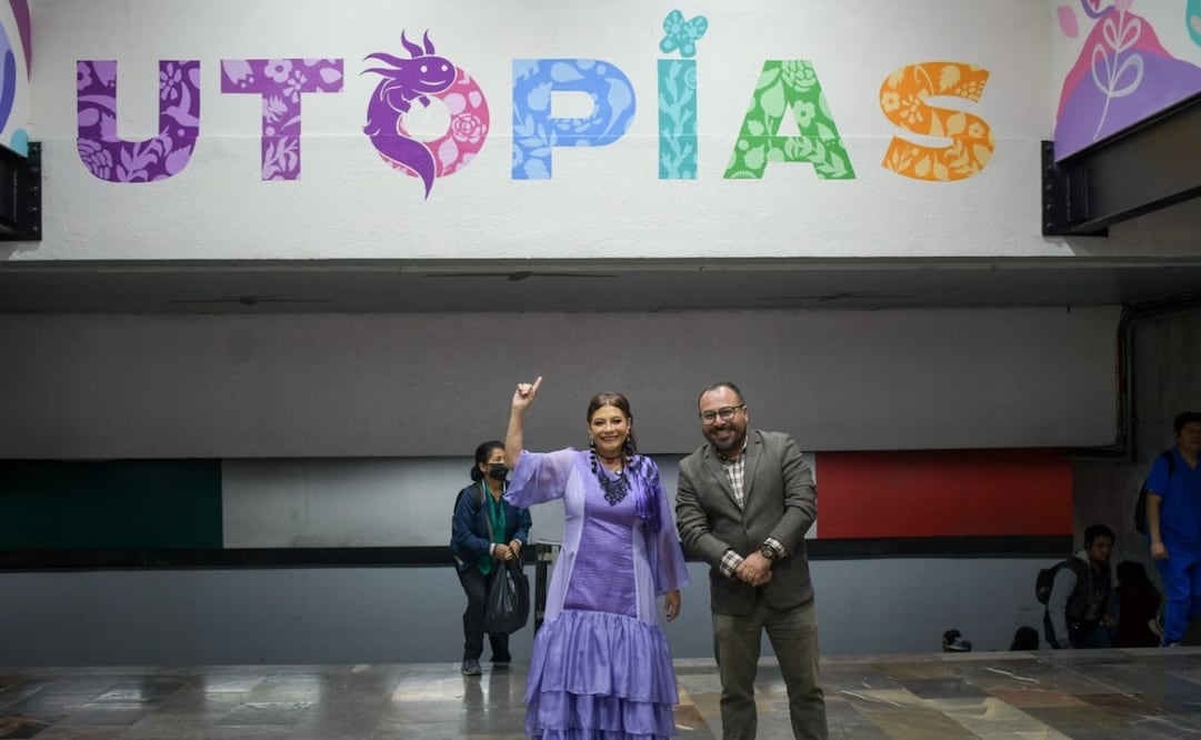 La jefa de Gobierno de la CDMX, Clara Brugada, encabezó la inauguración de la Utopía México-Tenochtitlán "Estación Creativa". Foto: Santiago Cadena / EL UNIVERSAL