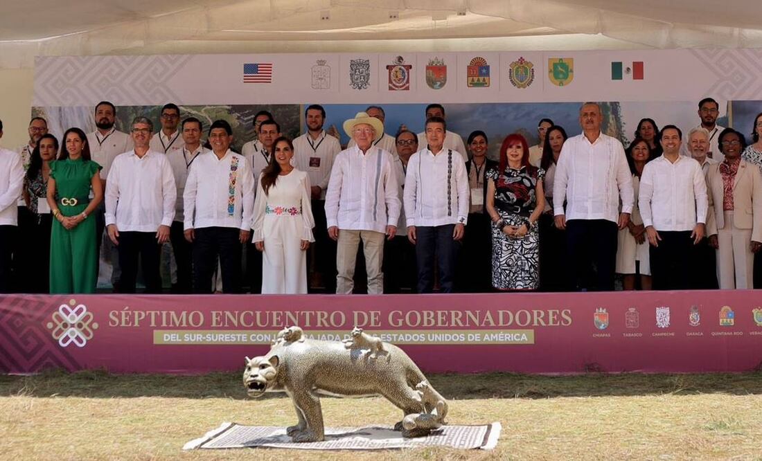 Séptima reunión con gobernadores del sureste y el gobierno de México. Foto: Tomada de Twitter @USAmbMex