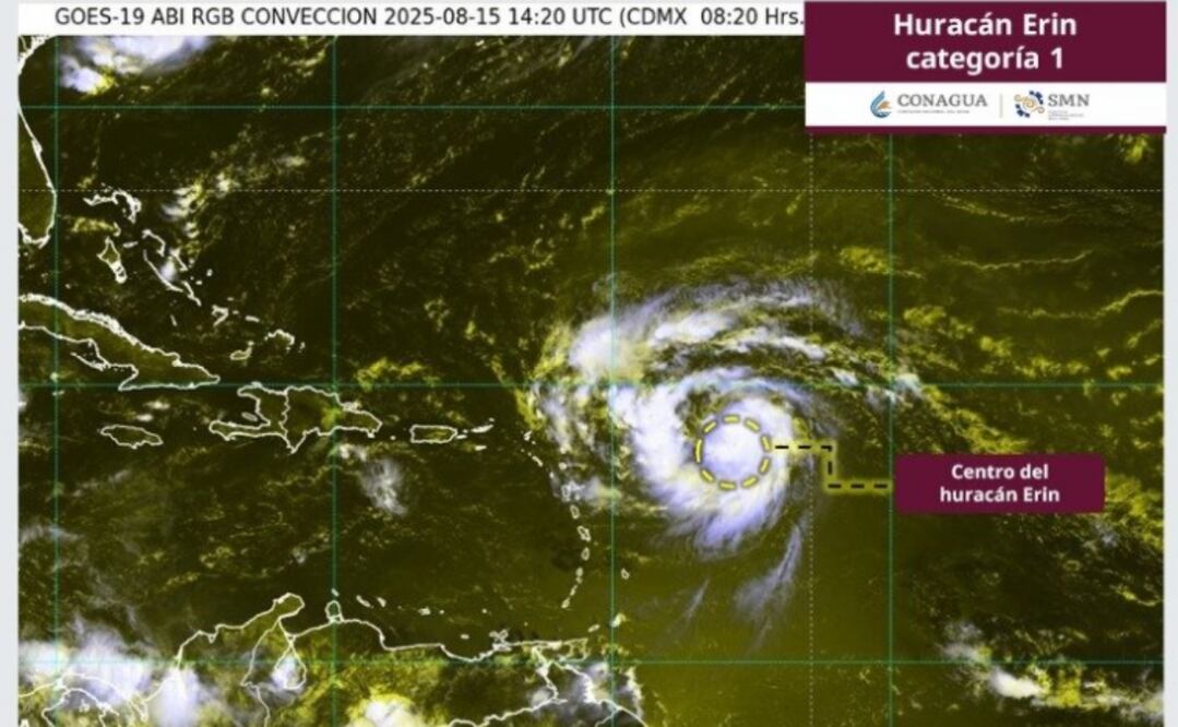 Huracán "Erin". Foto: X @conagua_clima
