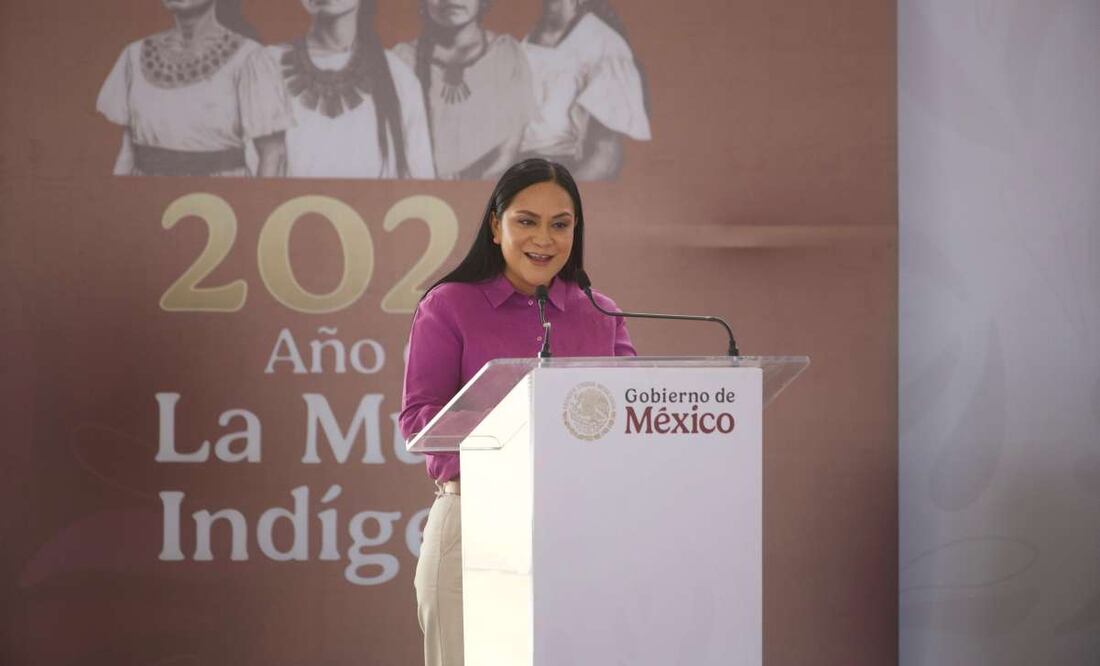 Ariadna Montiel en el evento Pensión Mujeres Bienestar, en Guadalupe Victoria, Durango. Foto: Hugo Salvador/EL UNIVERSAL