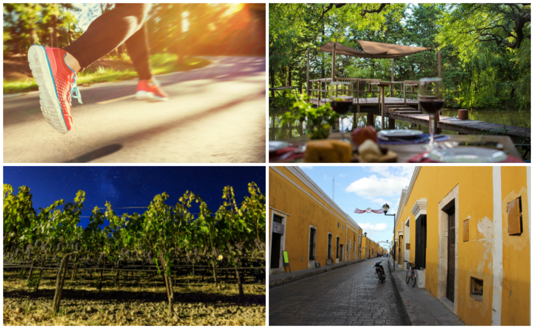 Disfrutar de un buen vino en La Redonda, gozar del paisaje natural en Hotel Casa de Aves, o perderse en las calles amarillas de Izamal mientras haces deporte. (Foto: Istock; Hotel Casa de Aves)