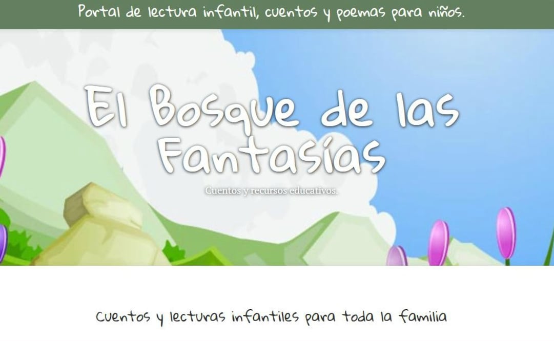 La página principal del Bosque de Fantasías, se suma un blog en el que se ofrecen a padres y profesores artículos educativos, curiosidades y entrevistas