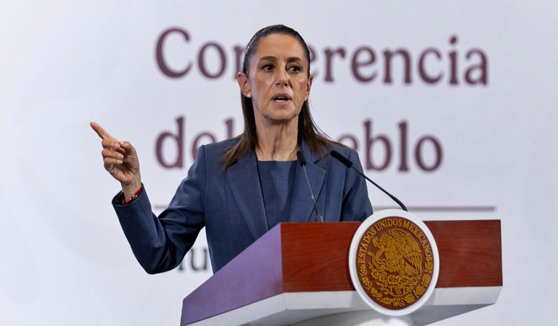 La presidenta Claudia Sheinbaum Pardo durante la mañanera del 17 de julio de 2025. Foto: Hugo Salvador/EL UNIVERSAL